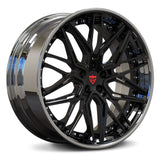 CHEVY CORVETTE WHEELS: DEEP DISH CUSTOM FORGED RIMS-RV-T081 BLACK AND CHROME RIMS
