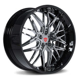 CHEVY CORVETTE WHEELS: DEEP DISH CUSTOM FORGED RIMS-RV-T081 BLACK AND CHROME RIMS
