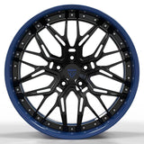 CUSTOM CORVETTE Z06/C8 AFTERMARKET WHEELS-BLUE&BLACK FULLY FORGED WHEELS
