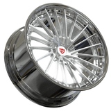 Custom forged 2-piece Audi S5 wheels with a sleek silver finish and aggressive profile, ideal for performance and style.