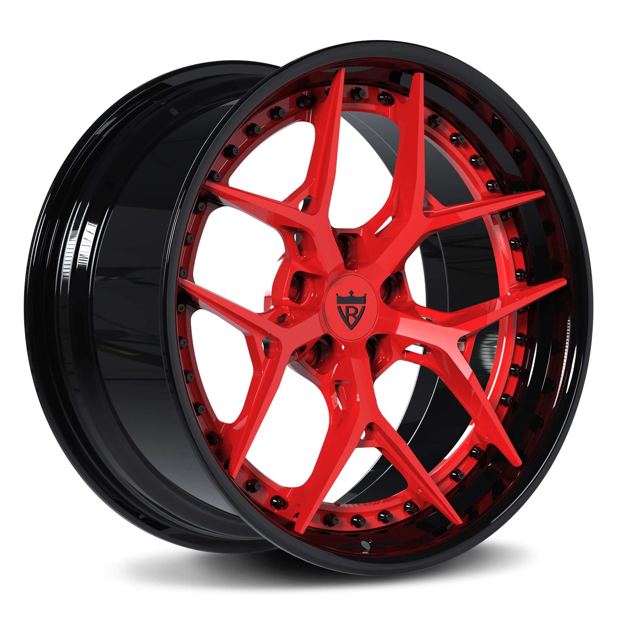 Red and Black rims for 2017 Chevy Camaro, find the best custom forged wheels at RVRN