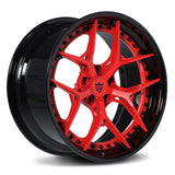 Red and Black rims for 2017 Chevy Camaro, find the best custom forged wheels at RVRN