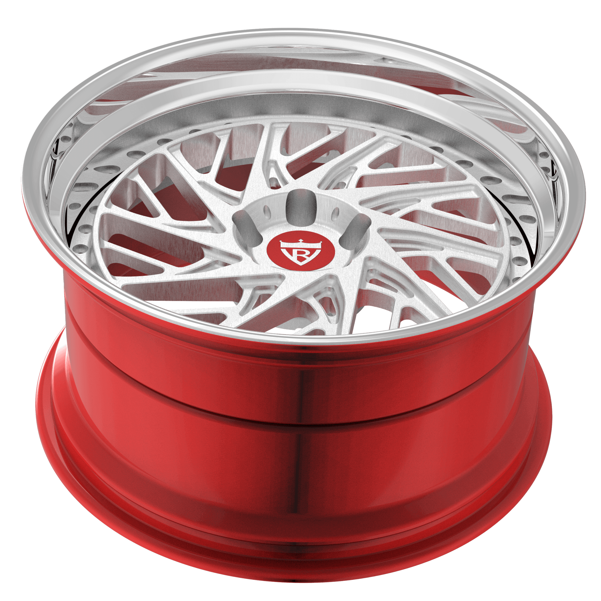 4inch lip size of our custom forged 3-piece wheels series RV-C13-Design your own rims with RVRN Wheels-forged step lip 3-piece rims
