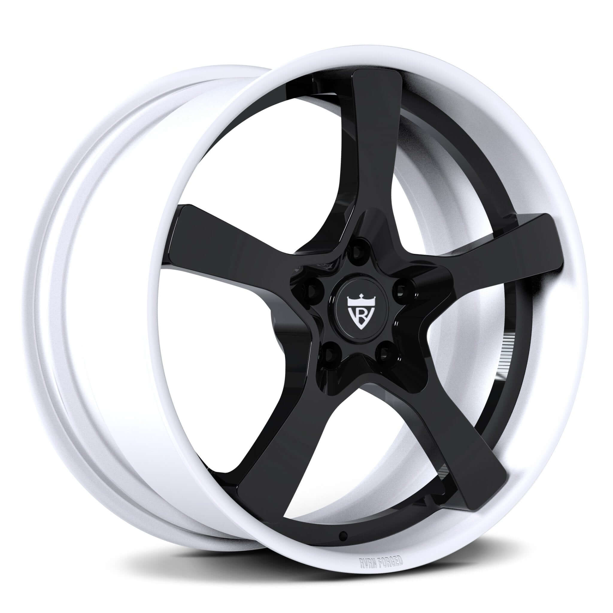 White and black 5-spoke RV-DP223 wheels with copper accents on 2011 Porsche Cayenne
