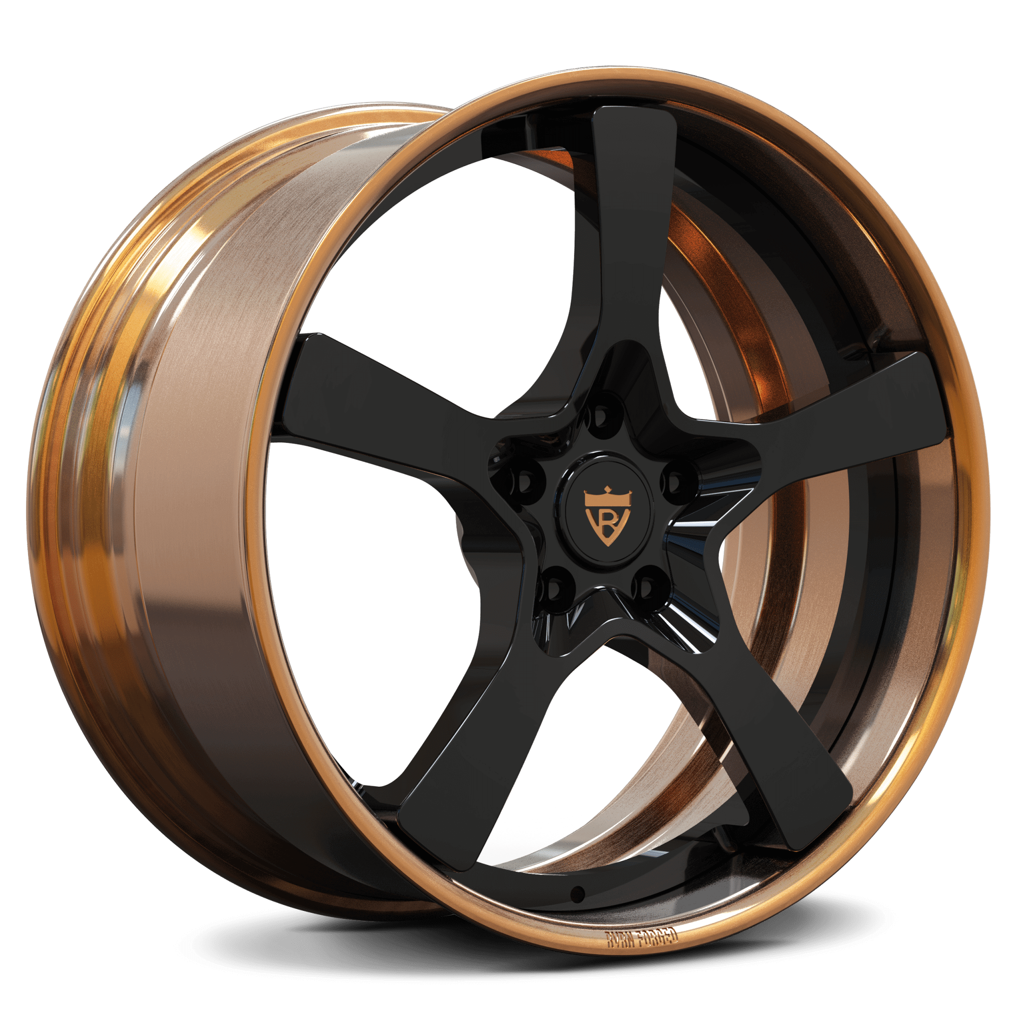 Copper and black staggered 22-inch wheels for 2011 Porsche Cayenne - 5-spoke forged rims