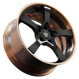 Copper and black 22-inch wheels comparison - stock vs RV-DP223 forged design