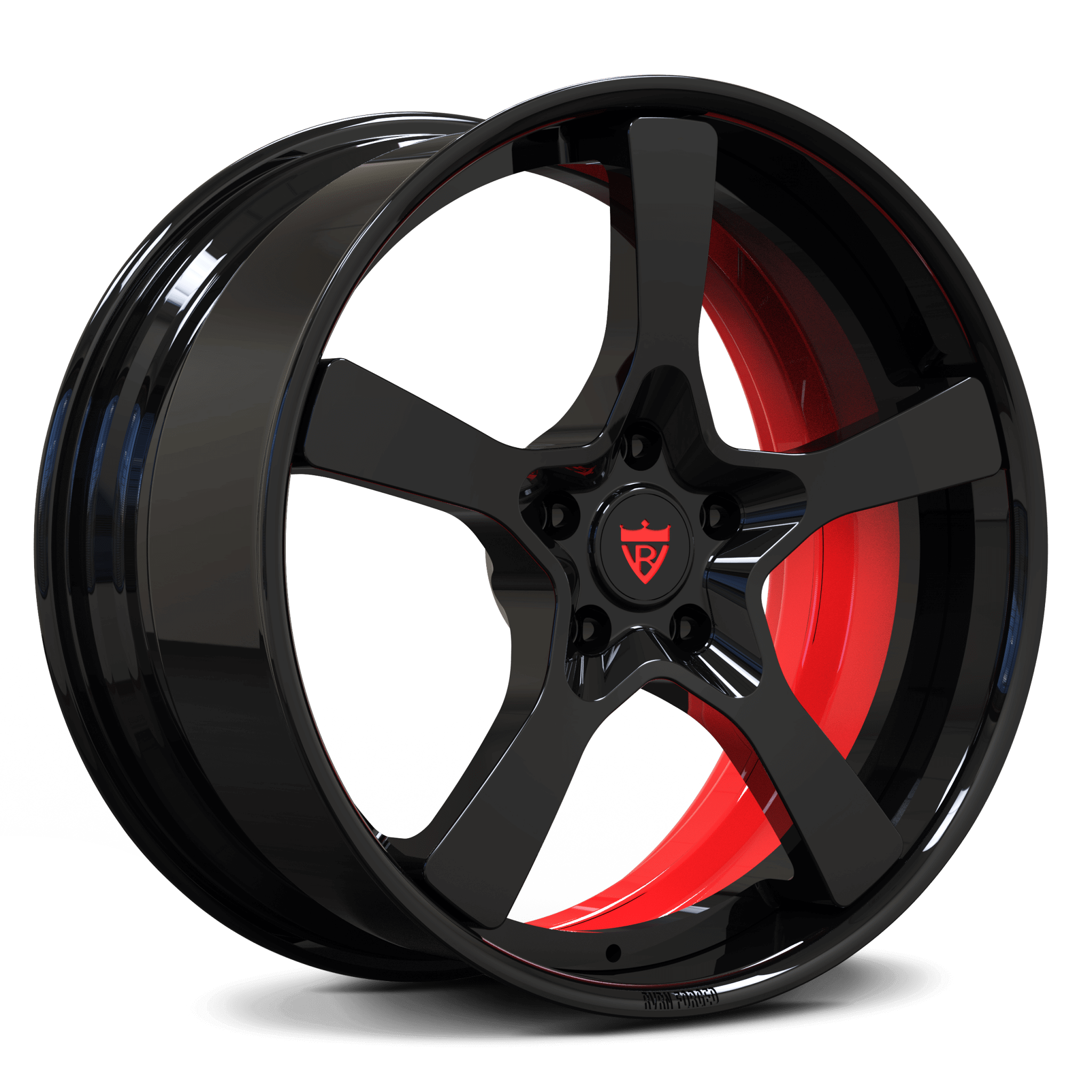 Red and black staggered wheels off-road performance test - Porsche Cayenne RV-DP223.