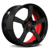 Red and black staggered wheels off-road performance test - Porsche Cayenne RV-DP223.