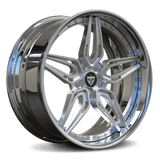 Side view of 5-spoke deep concave forged wheels on Porsche Cayman