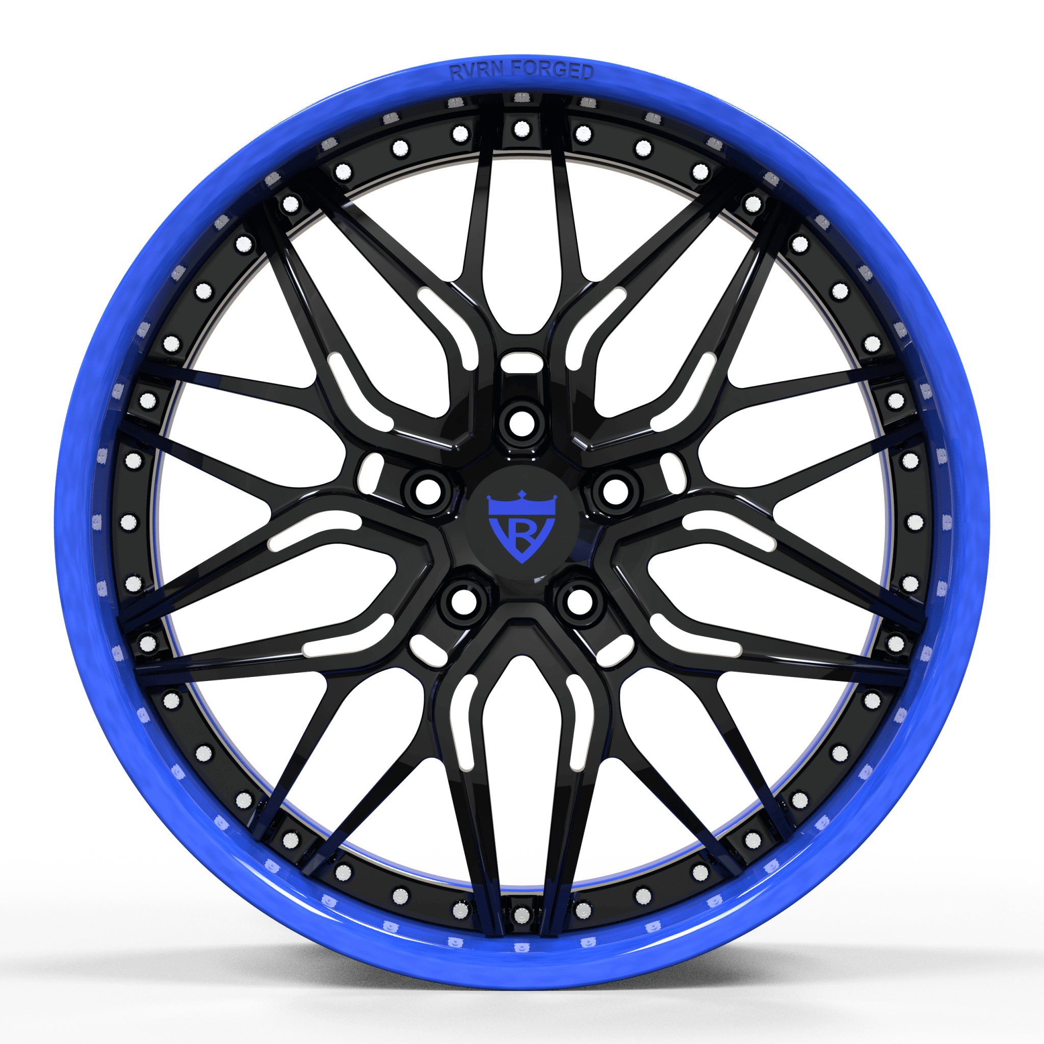 BMW M3 Deep Dish Wheels-Blue Custom Forged 2-Piece Rims