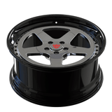 Black and chrome 5 spoke wheels, custom forged 2-piece deep dish rims series for Corvette C5 custom build RV-DC03