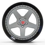 Black and chrome 5 spoke wheels, custom forged 2-piece deep dish rims series for Corvette C5 custom build RV-DC03