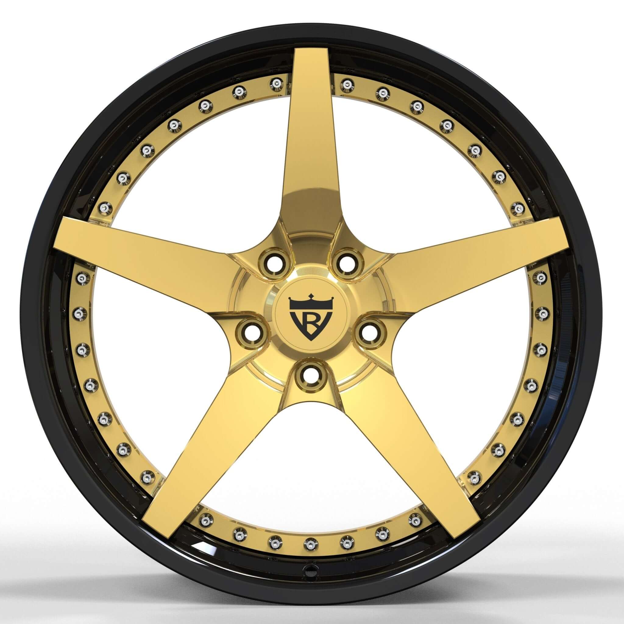5 spoke rims for Corvette C8, custom forged 2-piece wheels series RV-DF14, design your own wheels