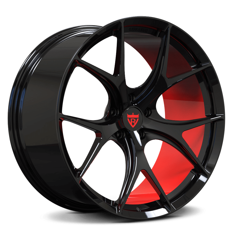 Super concave performance lightweight wheels: RV-MR05 Monoblock Series- best red and black rims for Corvette C8 Z06, C7 Z06