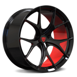 Super concave performance lightweight wheels: RV-MR05 Monoblock Series- best red and black rims for Corvette C8 Z06, C7 Z06
