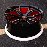 RVRN RV-MR05 Custom Forged Concave Wheel in Red and Black on Corvette C8 | High-Performance Corvette C8 Rims