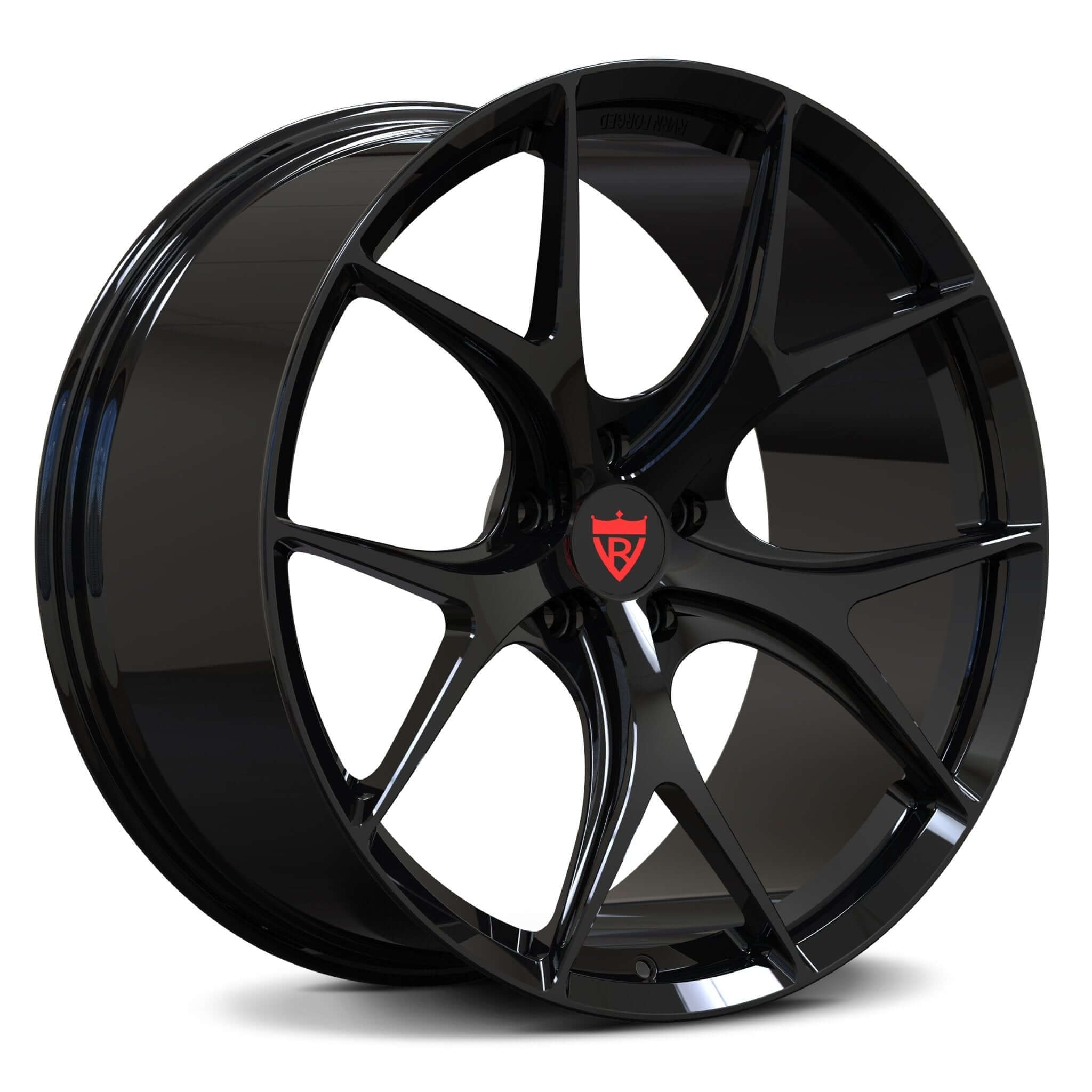 RVRN RV-MR05 Custom Forged Concave Wheels in Gloss Black for Corvette C8 | High-Performance Corvette C8 Rims