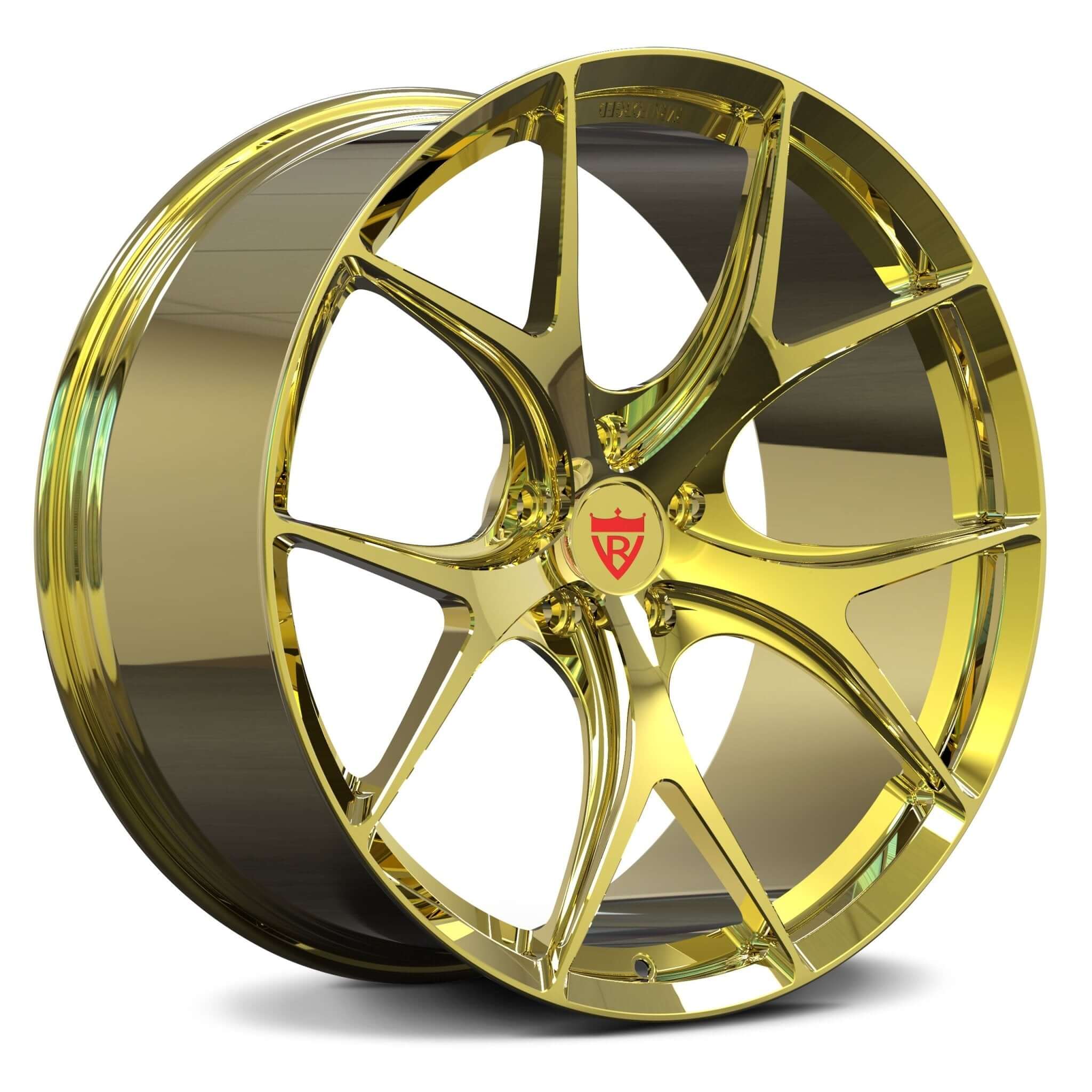 Custom Forged Gold Rims for Corvette C8 - RVRN WHEELS super lightweight performance rims