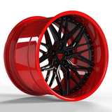 Red Black Rims-Custom Deep Dish Forged 2pc Wheels-T081 Series-RVRN Forged