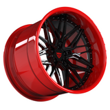 Red Black Rims-Custom Deep Dish Forged 2pc Wheels-T081 Series-RVRN Forged