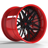 Red Black Rims-Custom Deep Dish Forged 2-piece Wheels-T081 Series-RVRN Forged