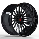 matte black truck wheels with a deep dish style, 10 spoke rims-RV-HR88 Custom forged wheels for trucks and pickups-RVRN Wheels