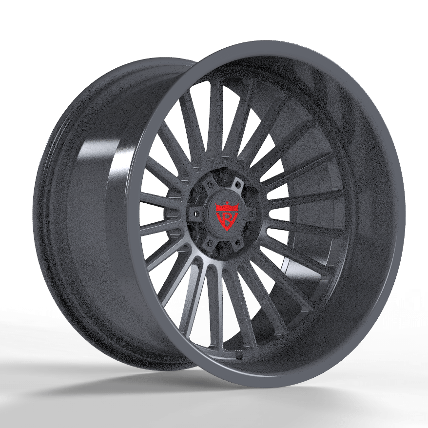 Custom 1 piece H-type forged deep dish wheel, 20-inch aluminum rim with aggressive design and stylish finishes.