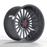 Custom 1 piece H-type forged deep dish wheel, 20-inch aluminum rim with aggressive design and stylish finishes.