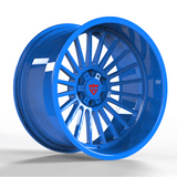 Custom blue deep dish forged wheel showcasing a stylish design, ideal for truck custom wheels and 20-inch aluminum rims.