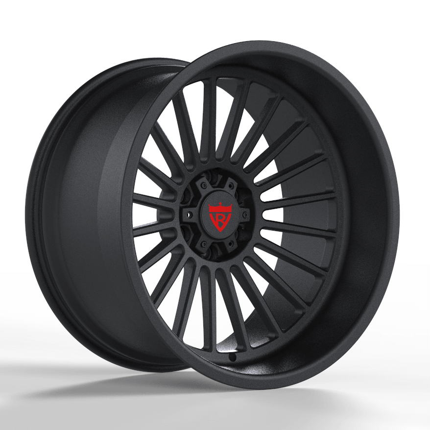 CUSTOM 1 PIECE H-TYPE DEEP DISH FORGED WHEEL RV-HR88 in matte black finish for truck custom wheels and deep lip rims.