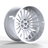 Custom white forged wheel with deep dish design, perfect for truck custom wheels and deep lip rims.
