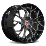 CUSTOM 2-PIECE AGGRESSIVE FORGED WHEELS RV-DR16 for Corvette C8, featuring chrome accents and a sleek design.