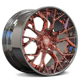 Custom 2-piece aggressive forged wheels RV-DR16, perfect chrome rims for Corvette C8 and stylish upgrades.