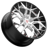 Custom 2-piece aggressive forged wheels RV-DR16, chrome Corvette rims designed for Corvette C8 performance.