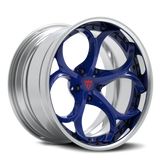 Custom forged wheels RV-DS016 in blue and silver, perfect for Alfa Romeo Giulia aftermarket rims.