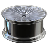 Custom 2 piece forged wheel RV-DM079 with polished chrome finish, designed for luxury brands like Mercedes-Benz and Ferrari.