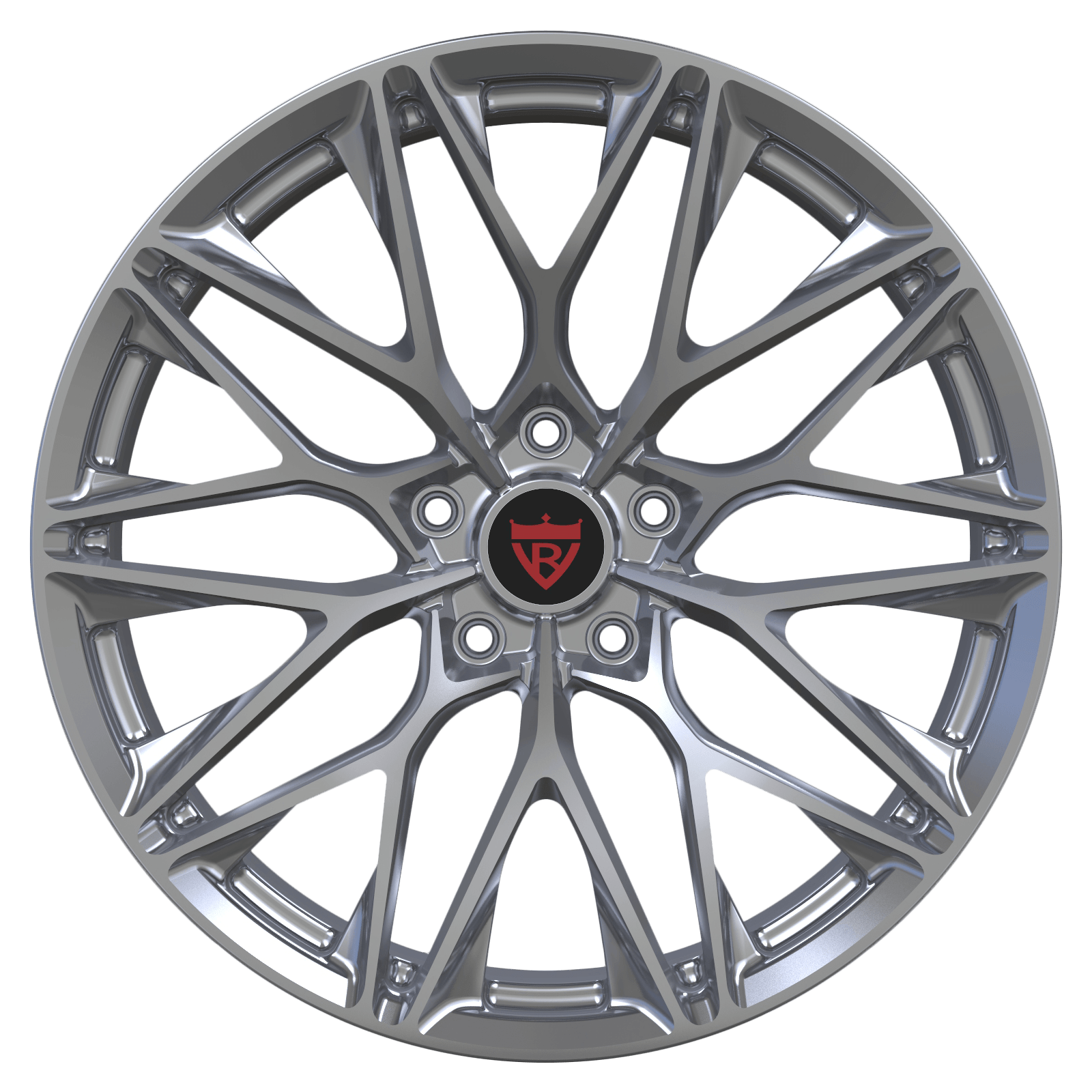 Custom forged monoblock wheel RV-MP184 for Porsche, featuring a polished finish and intricate design.