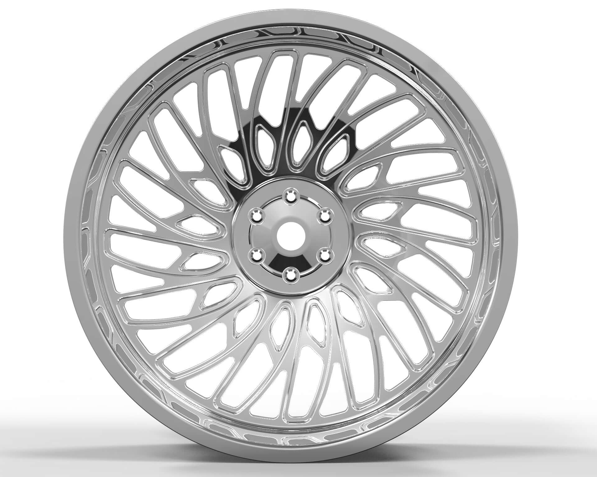 Custom forged monoblock deep dish wheel RV-M028, chrome finish, suitable for trucks, pickups, and 4x4 vehicles.