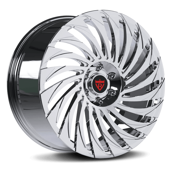 RVRN RV-MF150 custom forged multi spoke Ford rims in chrome finish designed for lightweight performance truck and SUV applications