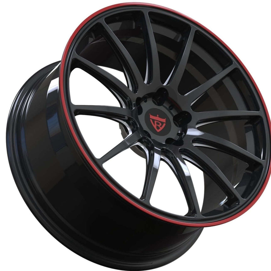 Honda Accord inspired RVRN RV-MH052 forged wheels with black and red lightweight multi spoke styling