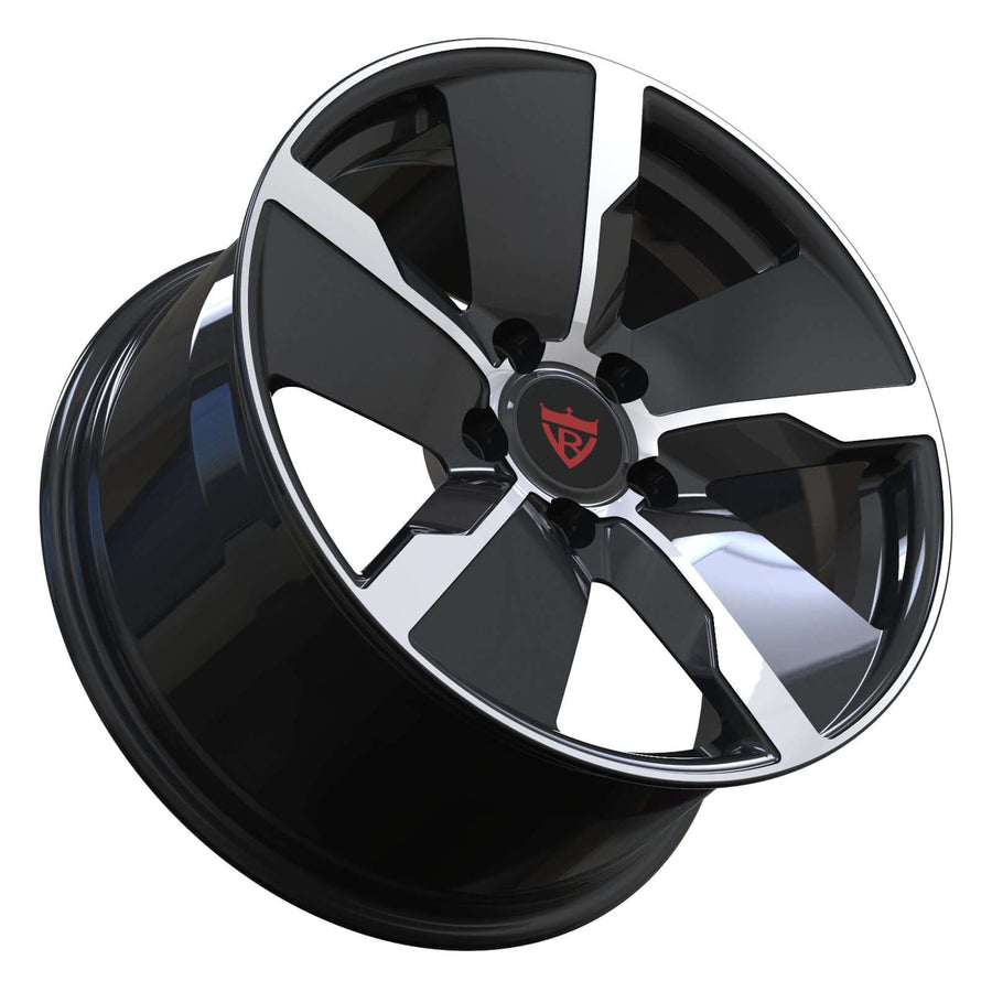 RVRN RV-MP195 custom forged 5 blade wheel for Porsche 911 with black and polish finish