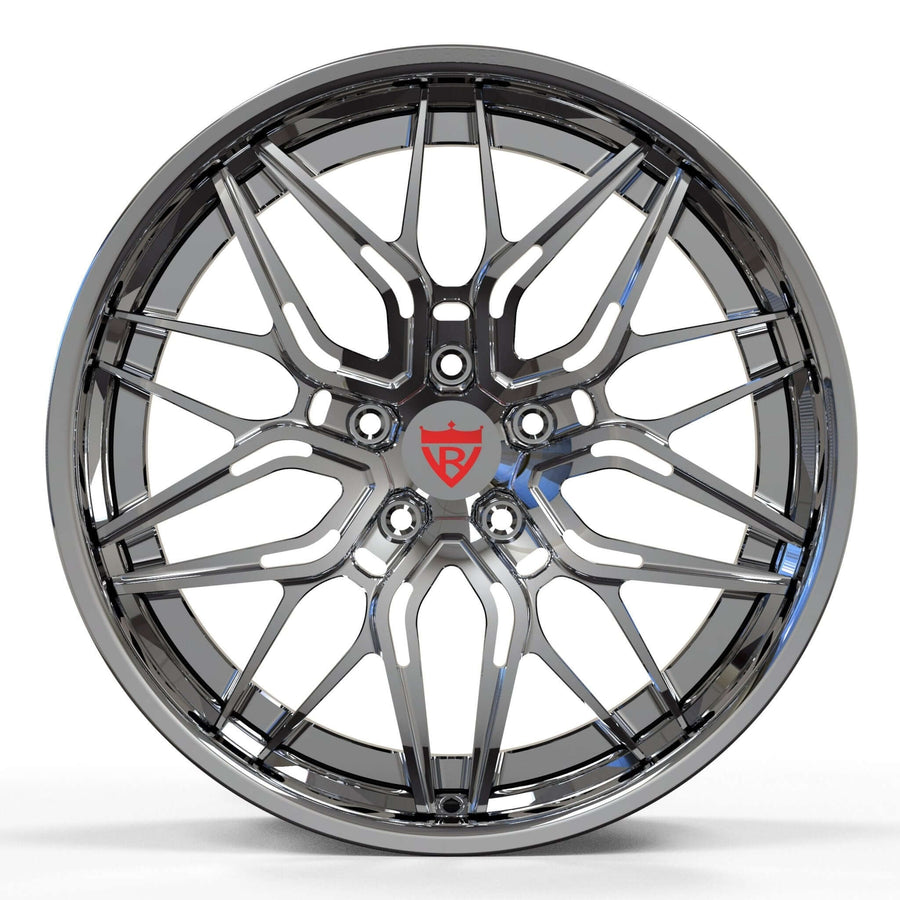 RVRN RV-T081 chrome forged hidden screws wheels for Corvette C8 E-Ray custom lightweight wheel package