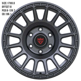 Custom 1 piece forged wheel RV-MT117 in matte black finish, suitable for various truck and SUV models.