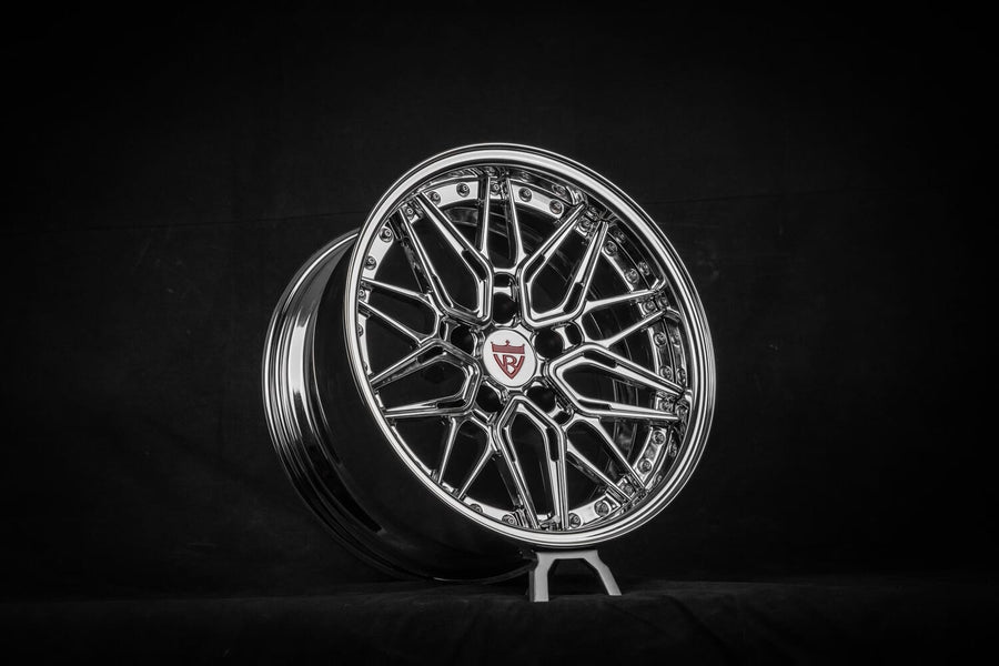 1966 Corvette C2 custom 2-piece deep dish forged wheels, RVRN RV-T081, Chrome, 17x8.5 -30MM / 17x8.5 -30MM