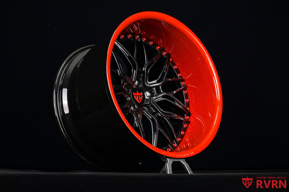 1970 Ford Mustang Fastback Widebody Black & Orange Wheels: RV-T081