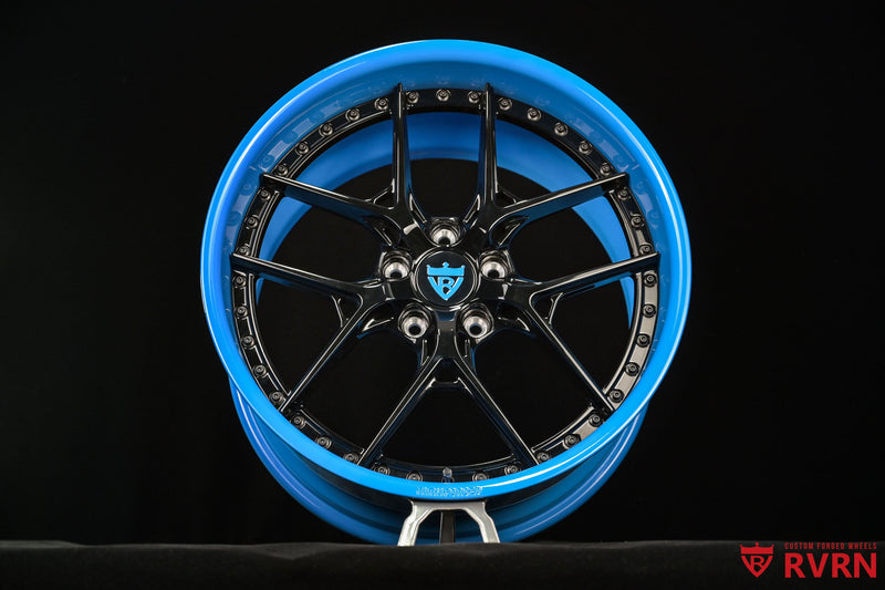 1998 Corvette Widebody Gloss Black & Rapid Blue Wheels : RV-DS016