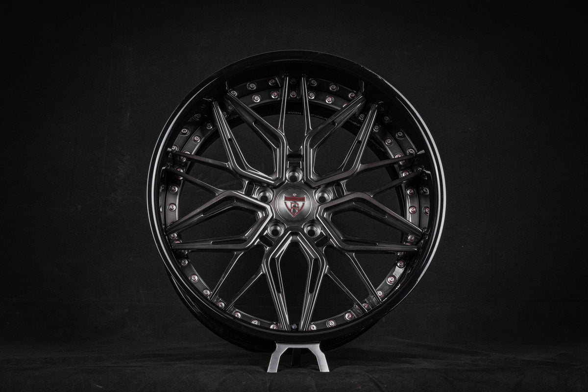 2004 BMW 654 Widebody on RVRN RV-T081 forged wheels in Brushed Black Spoke with Gloss Black Barrel and Rose Gold Hardware (photo 01)