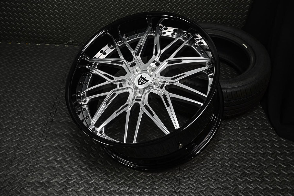 2006 Bentley Continental GT Custom Deep Dish Polished Aluminum Forged Wheels: RV-T081