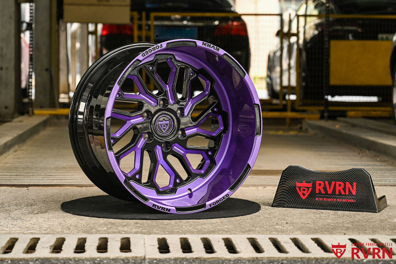 2007 Chevy Silverado Extended Cab LT Custom Deep Dish Black & Purple Forged Wheels: RV-MH01
