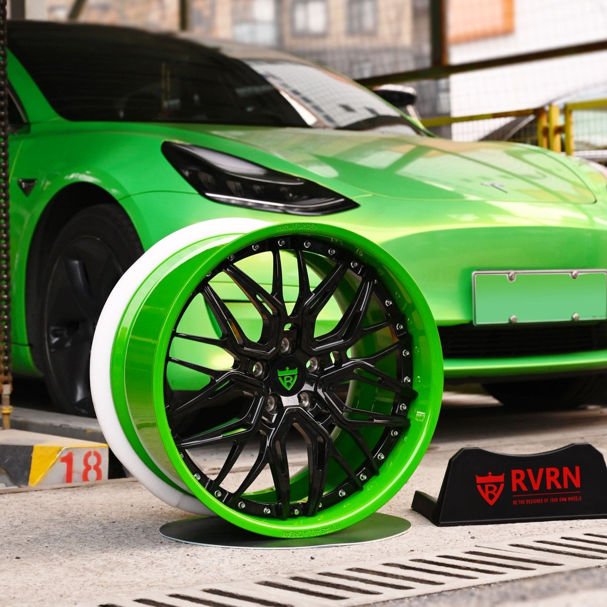 2007 Lamborghini Gallardo Spyder on RVRN RV-T081 custom forged wheels in black green - 01